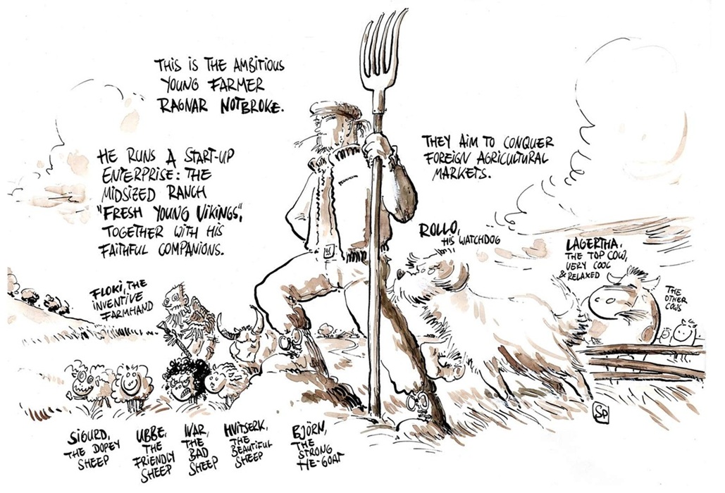 Ragnar Notbroke mit seinem Agrar-Startup Fresh Young Vikings und treuen Tieren