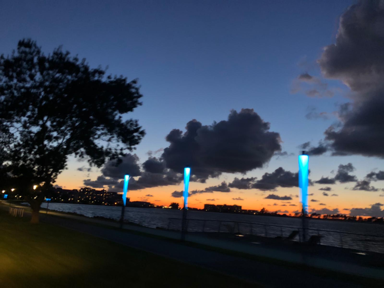 [Translate to English:] Foto eines Sees aus einem fahrenden Auto heraus