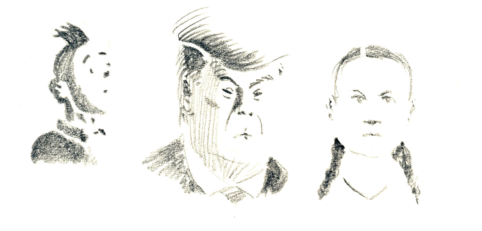 Zeichnungen von Tim und Struppi, Donald Trump und Greta Thunberg