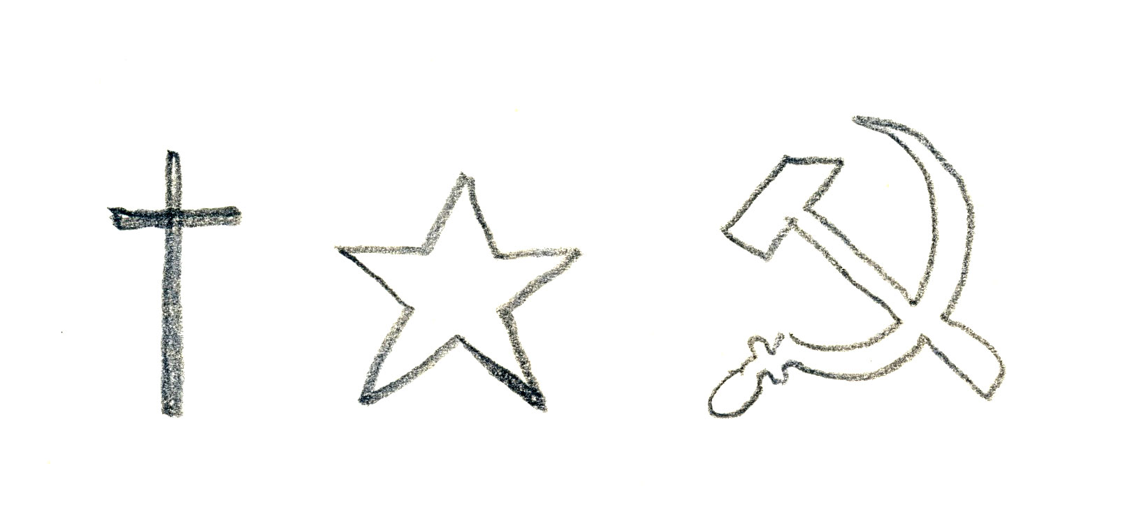 Community Symbole: Kreuz, Stern, Hammer und Sichel