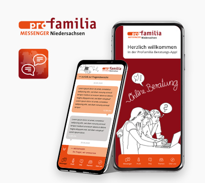 Mockup der "pro familia Messenger"-App