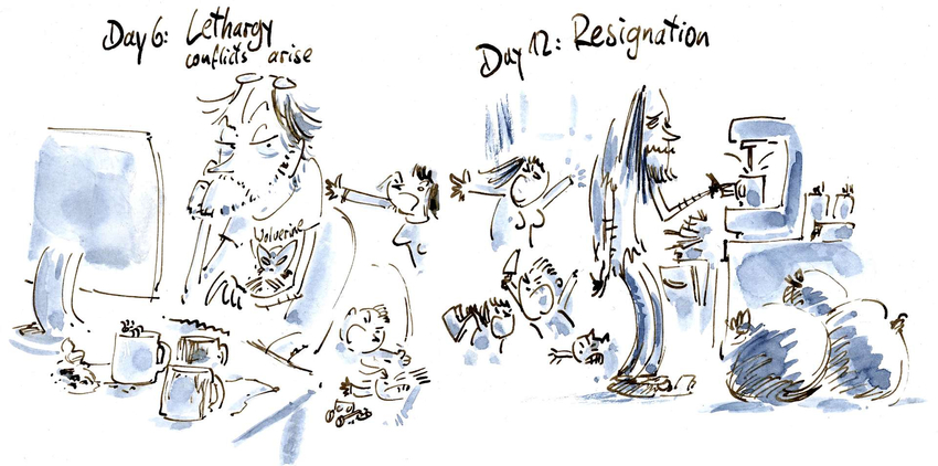 Day 6: Lethargy conflicts arise, Day 12: Resignation