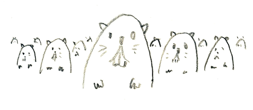 Zeichnung mehrerer Hamster
