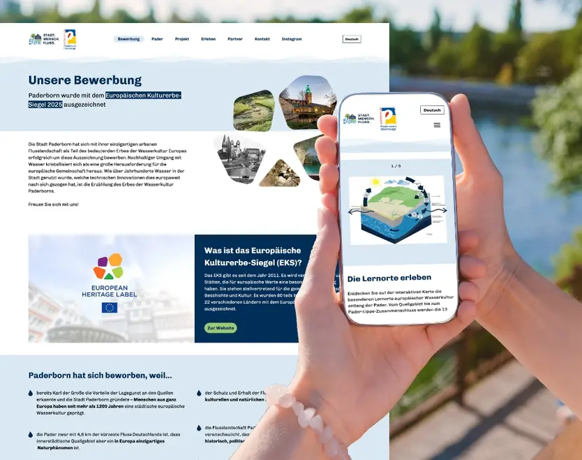 Paderborn website on desktop and smartphone