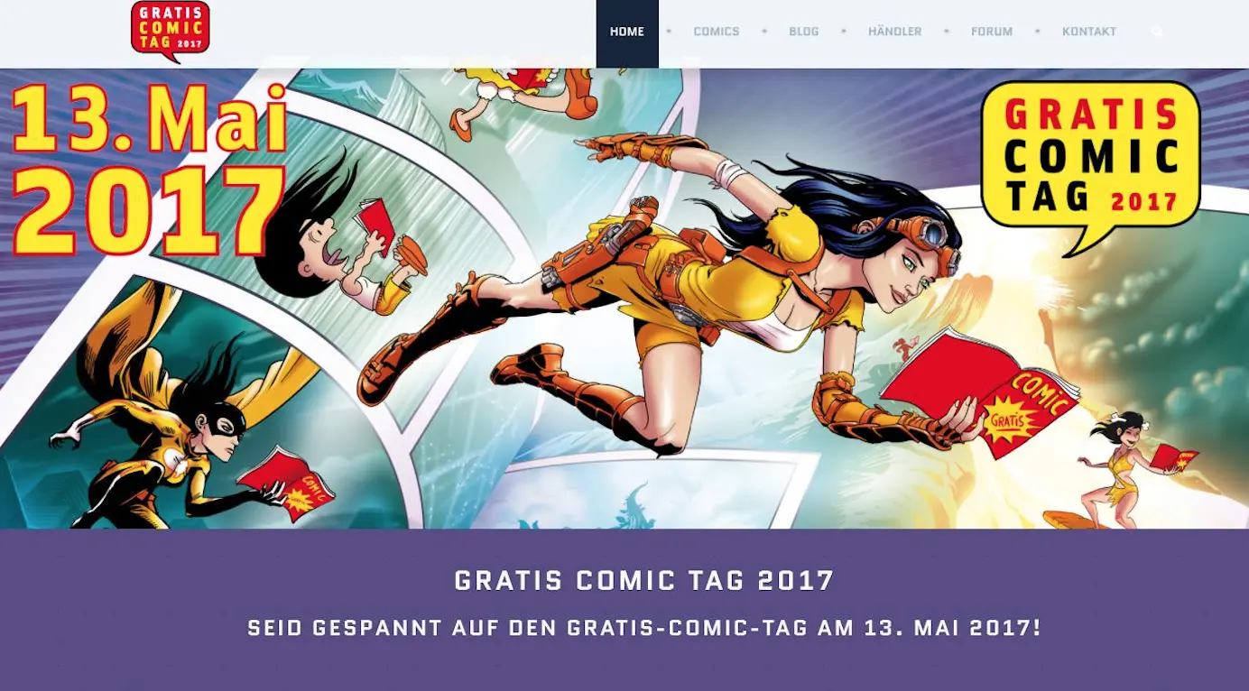 Gratis Comic Tag 2017 Startseite der Website
