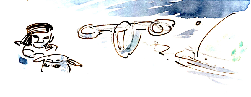Zeichnung des Raumschiffes vom Mandalorianer
