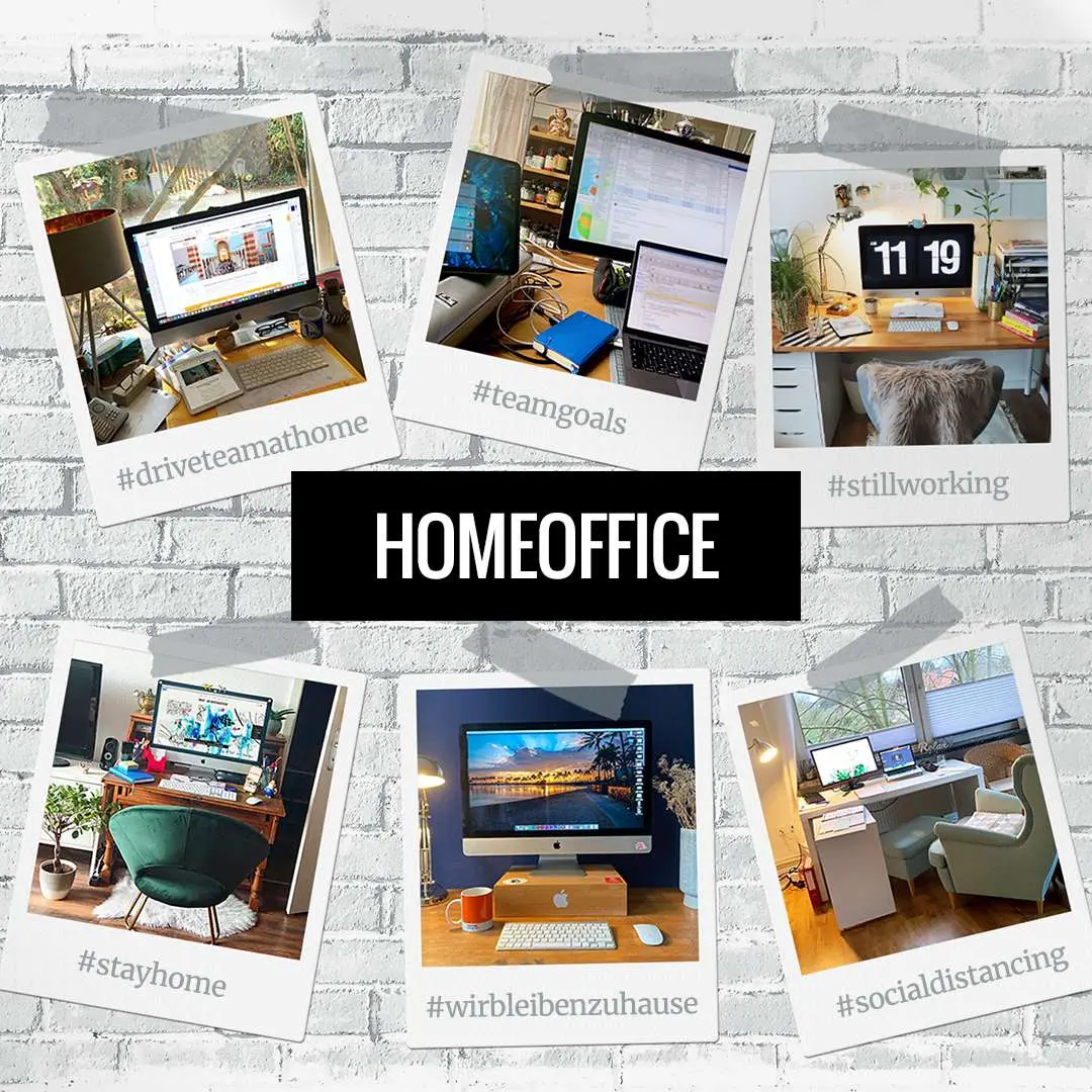Arbeitsplätze von Drive-Mitarbeiter:innen im Home-Office