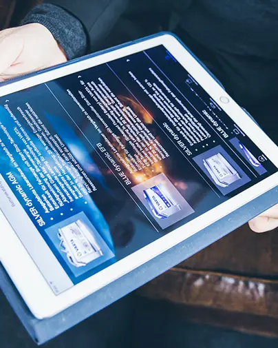 Website auf einem Tablet