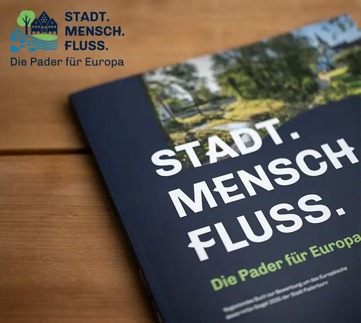 Book featuring the Paderborn city logo design
