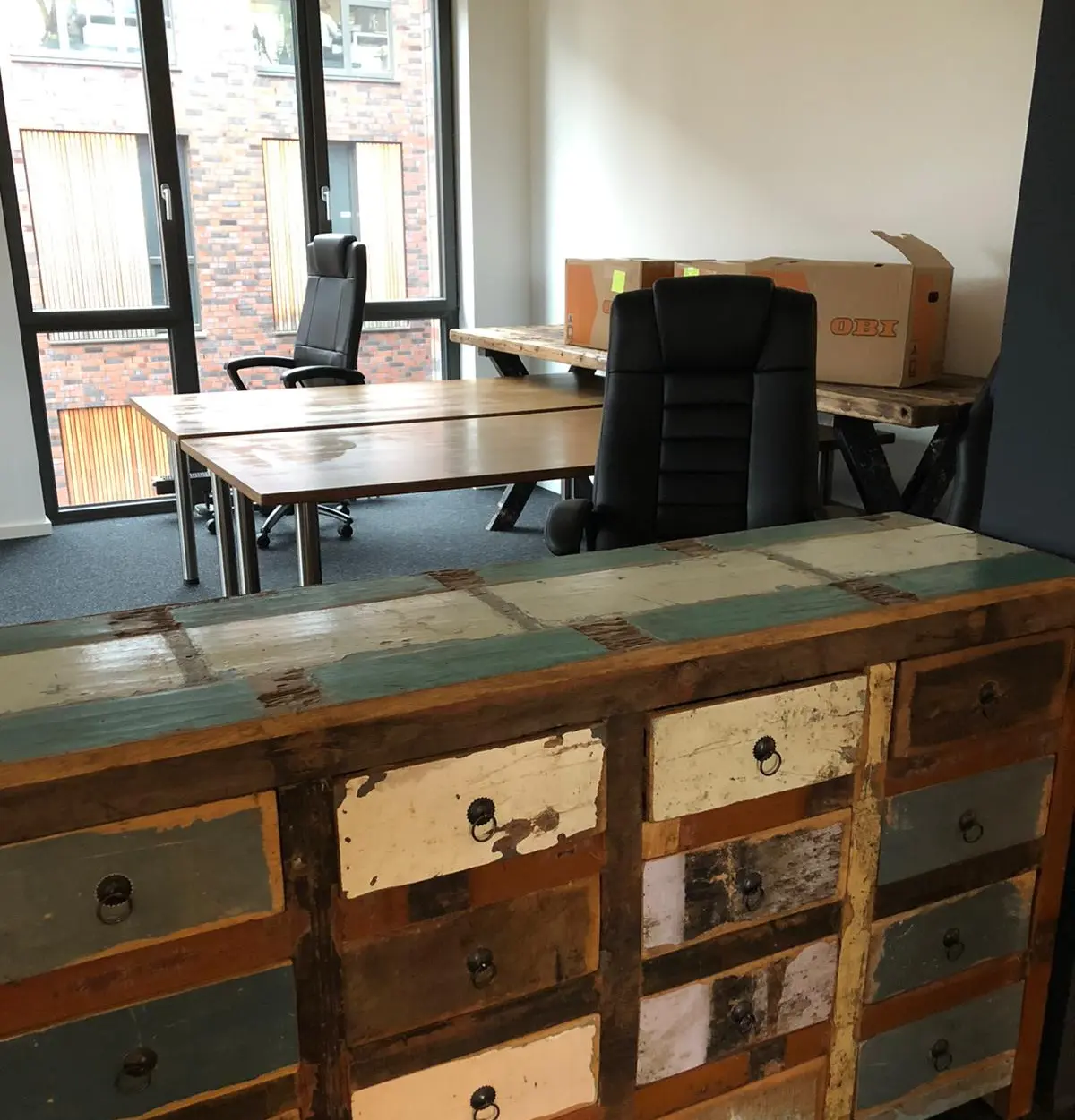 Restored cabinet in Drive's new office