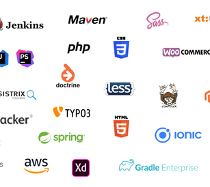Logos aller Softwares, die wir bei DRIVE nutzen und unterstützen