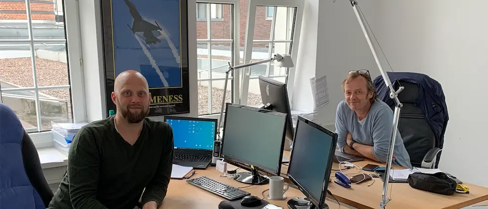 Claas Beuke und Stephan Probst im Büro von Drive