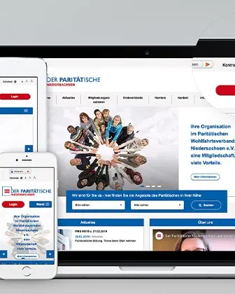 Website paritätischer.com auf verschiedenen Geräten