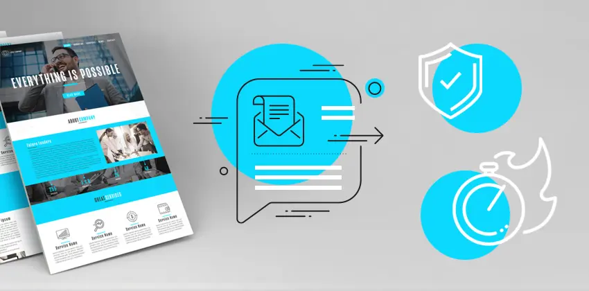 Newsletter mit Sicherheit und Tempo Symbolen