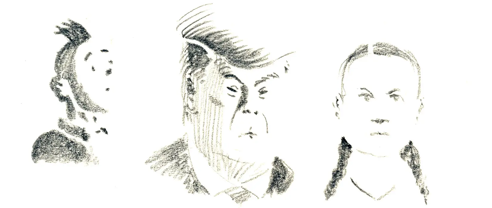 Zeichnungen von Tim und Struppi, Donald Trump und Greta Thunberg