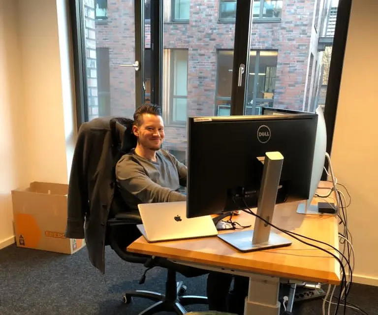 Sascha Haller at his new workplace