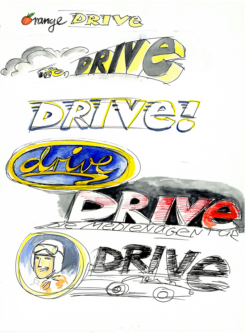 DRIVE verschiedene Logo-Entwürfe