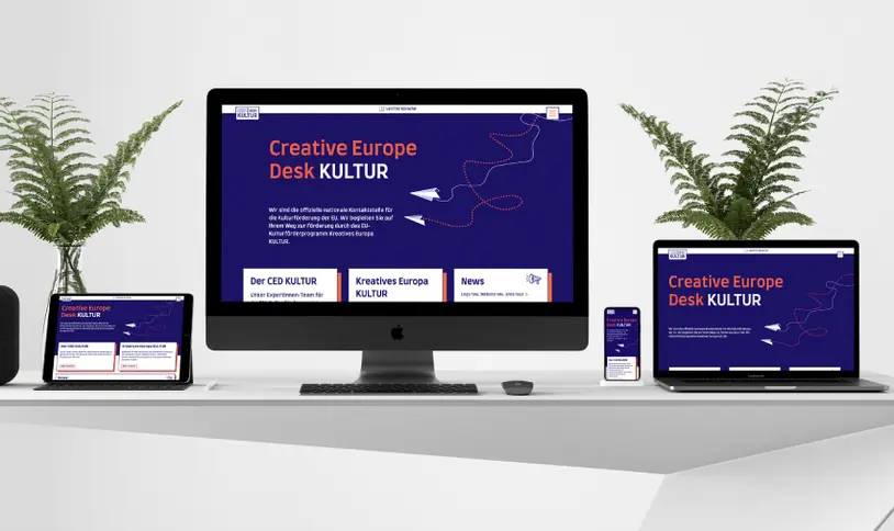 Creative Europe Desk auf vier Bildschirmformaten