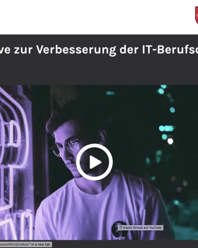 Screenshot Initiative zur Verbesserung der IT-Berufsorientierung