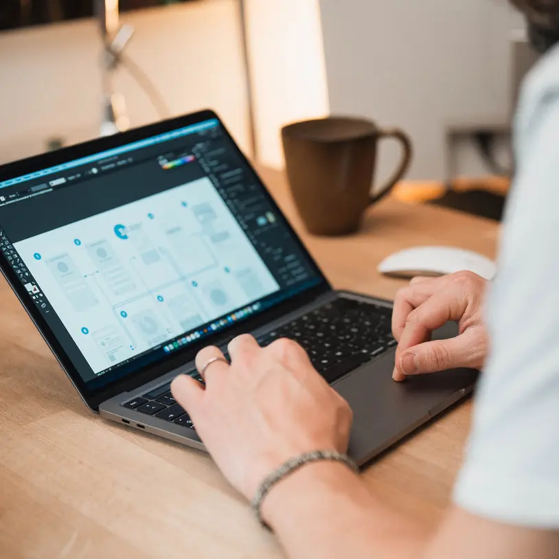 Photo of hands using a computer keyboard