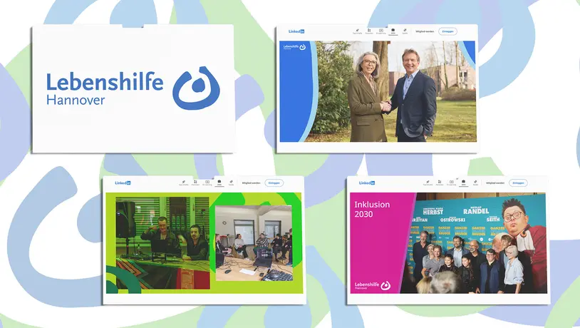 Lebenshilfe Hannover Logo und drei Website-Beispiele