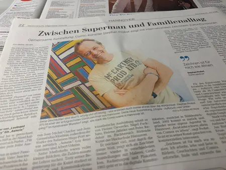 Photo showing various newspapers, with the HAZ article on the front page